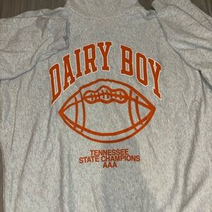 Dairy Boy Tennessee State Champions Graphic Hoodie - Light Gray & Orange